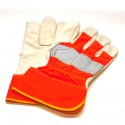 Рабочие перчатки - оранжевые со световозвращающей полосой арт. 3140